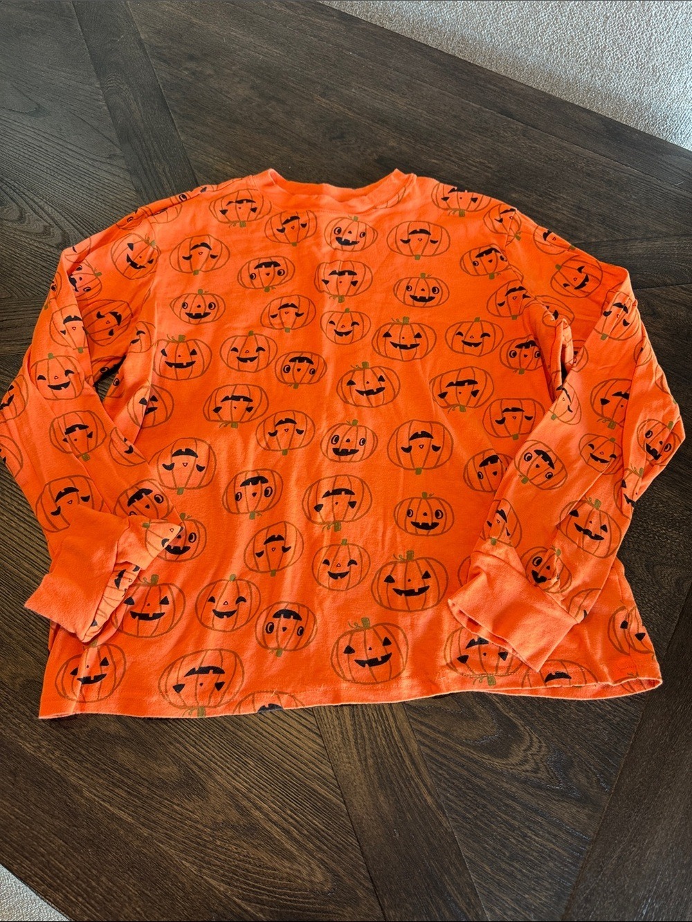 Carter's Orange Pumpkin Print Long Sleeve Pajama Set - Picture 2 of 6